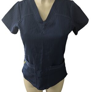Navy V-Neck Women's Top